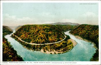 [New River Canyon, W. Va., from Hawk's Nest, Chesapeake & Ohio Railway]
