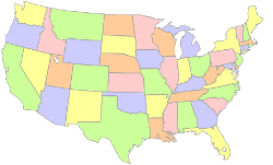 [map of the continental United States]